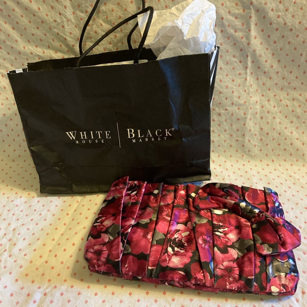 White House Black Market Clutch w/chain